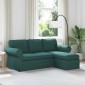 vidaXL Καναπές Σκούρο Πράσινο 195 x 138 x 80 εκ ύφασμα