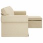 vidaXL Καναπές Κρεμ 215 x 138 x 80 εκ ύφασμα