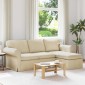 vidaXL Καναπές Κρεμ 215 x 138 x 80 εκ ύφασμα