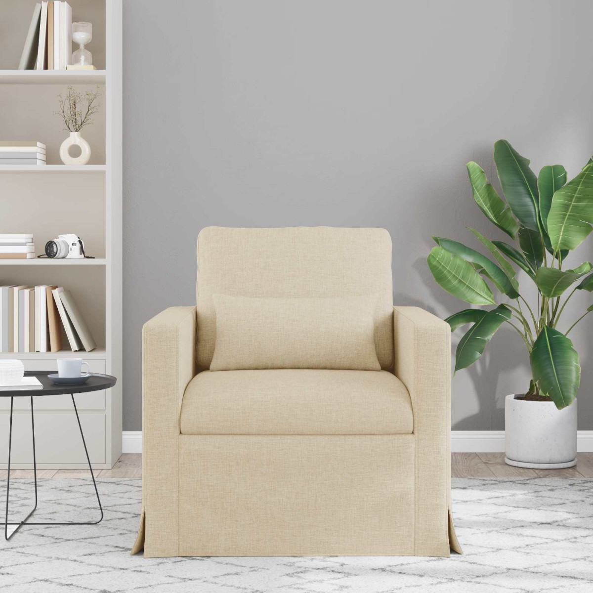 vidaXL Καναπές Κρεμ 78 x 78 x 80 εκ. ύφασμα