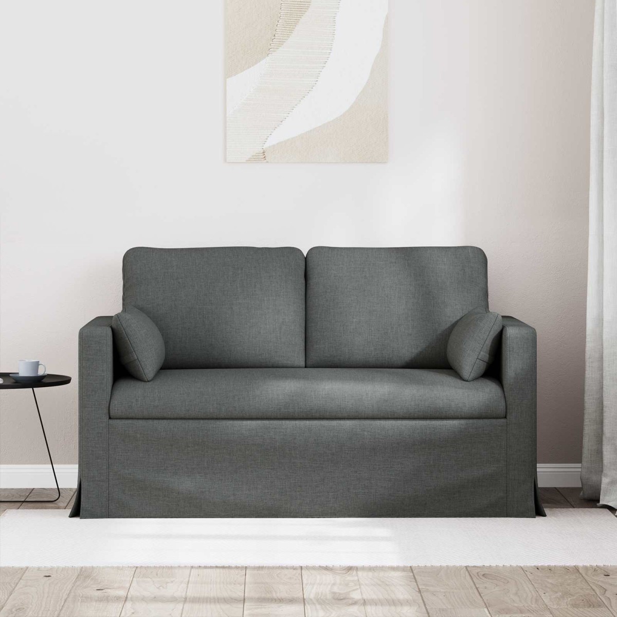 vidaXL Καναπές Σκούρο Γκρι 139 x 78 x 80 εκ ύφασμα