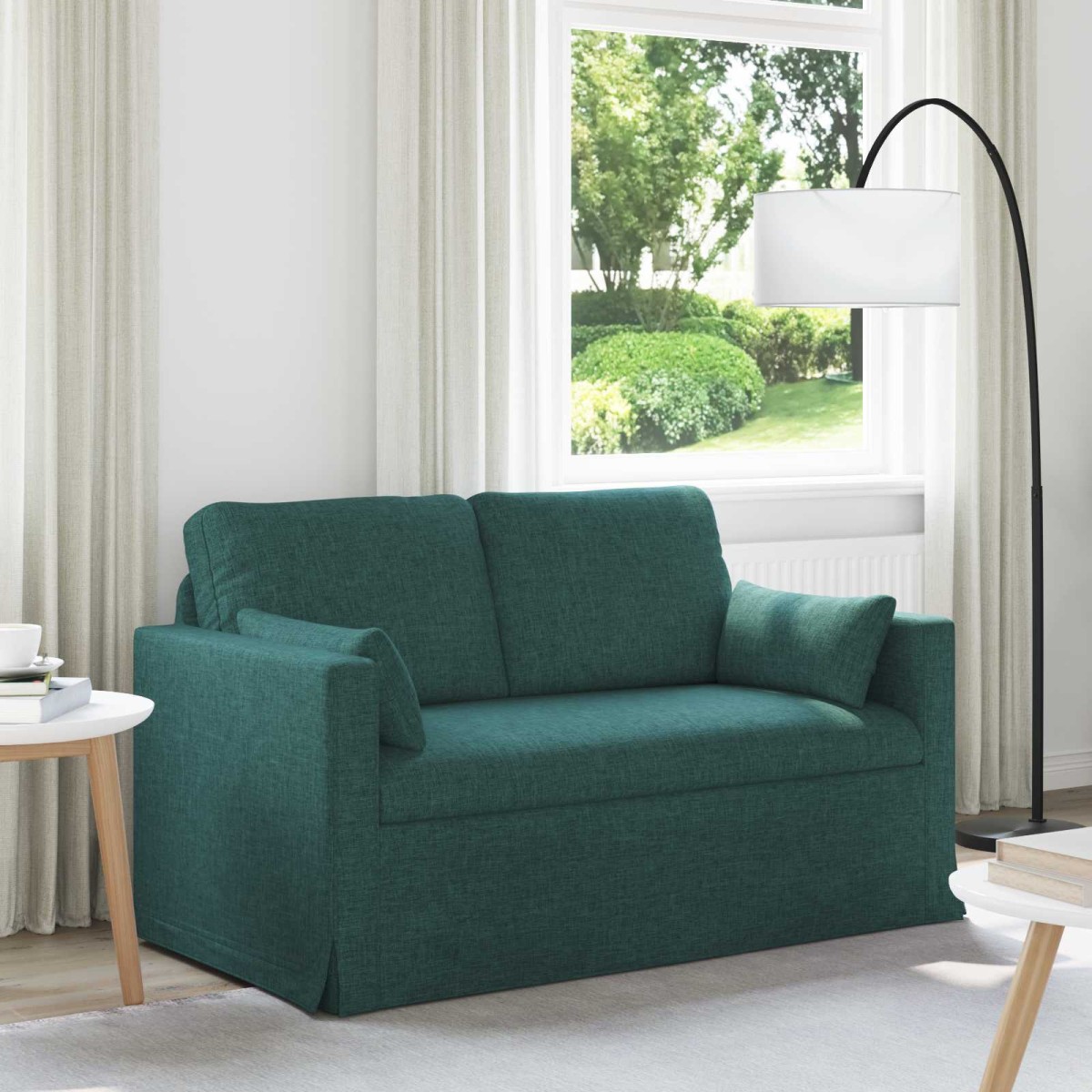 vidaXL Καναπές Σκούρο Πράσινο 139 x 78 x 80 εκ ύφασμα