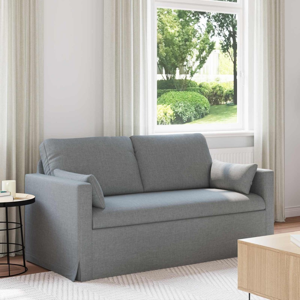 vidaXL Καναπές Ανοιχτό γκρι 158 x 78 x 80 εκ ύφασμα