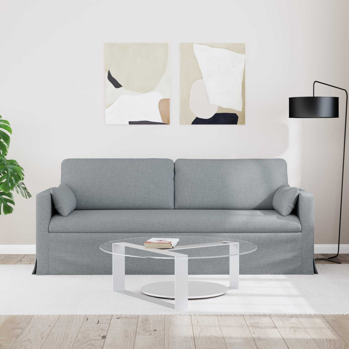 vidaXL Καναπές Ανοιχτό γκρι 78 x 78 x 80 εκ. ύφασμα