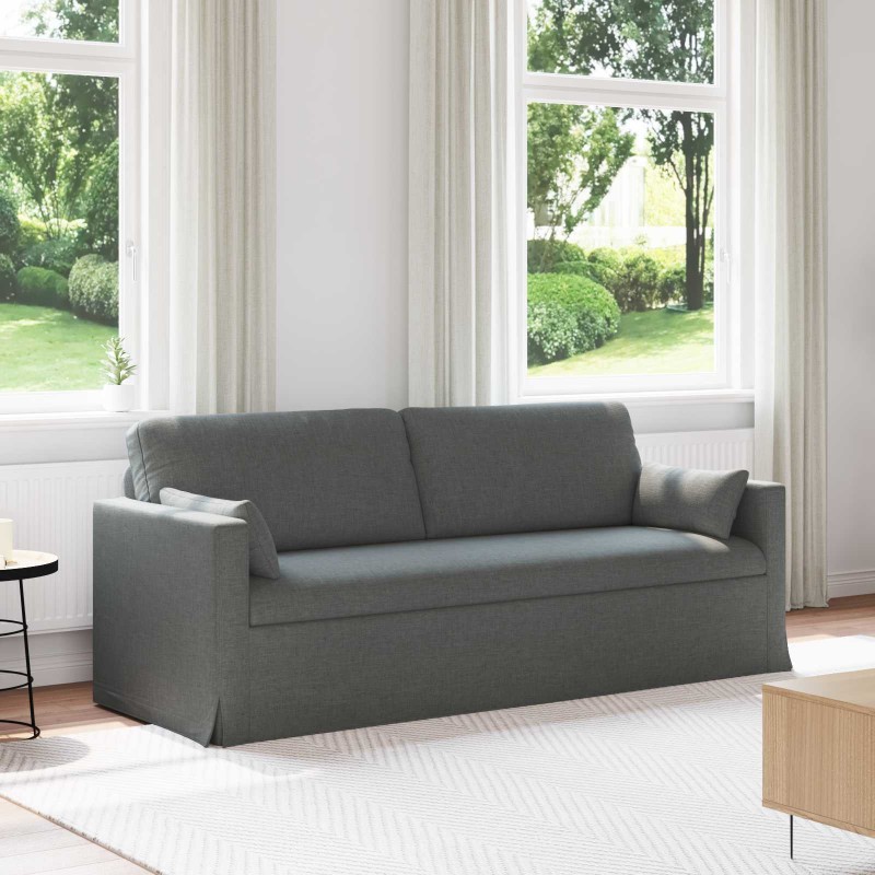 vidaXL Καναπές Σκούρο Γκρι 198 x 78 x 80 εκ ύφασμα
