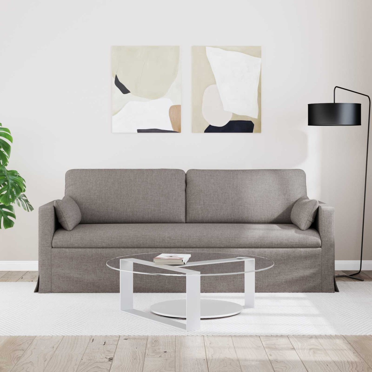 vidaXL Καναπές Taupe 198 x 78 x 80 εκ ύφασμα