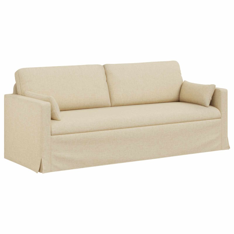 vidaXL Καναπές Κρεμ 198 x 78 x 80 εκ ύφασμα
