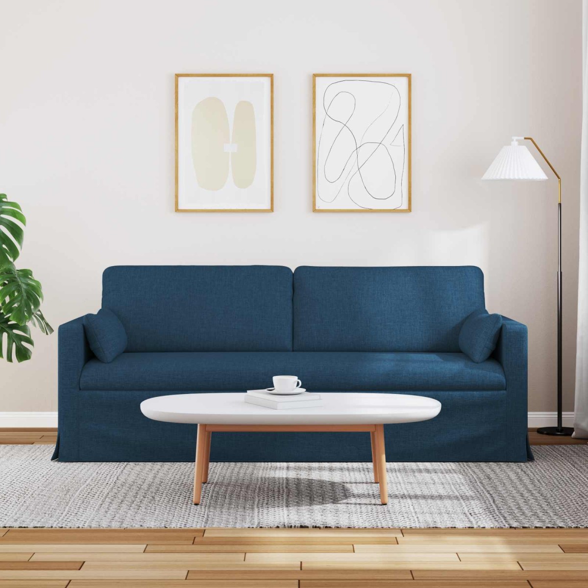 vidaXL Καναπές Μπλε 198 x 78 x 80 εκ ύφασμα