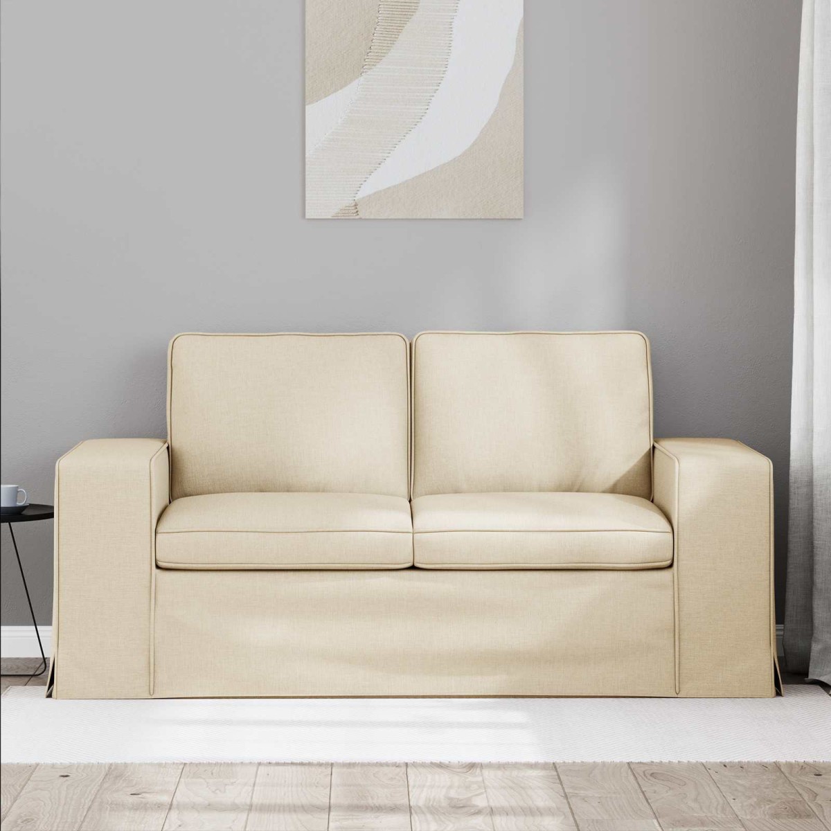 vidaXL Καναπές Κρεμ 162 x 80 x 82 εκ ύφασμα