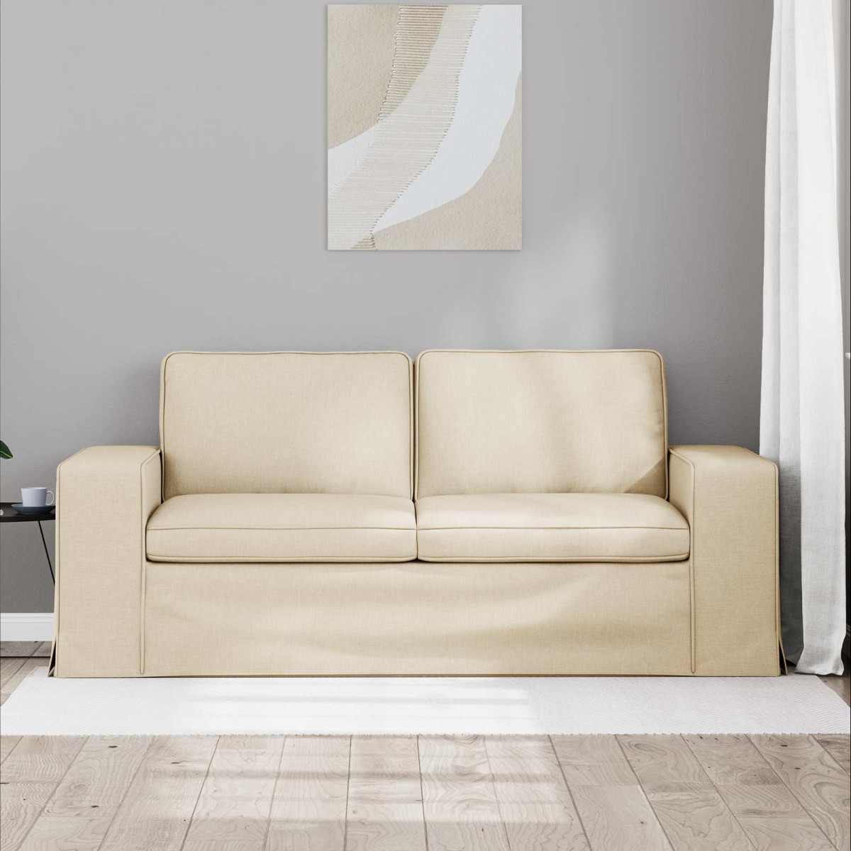 vidaXL Καναπές Κρεμ 182 x 80 x 82 εκ ύφασμα