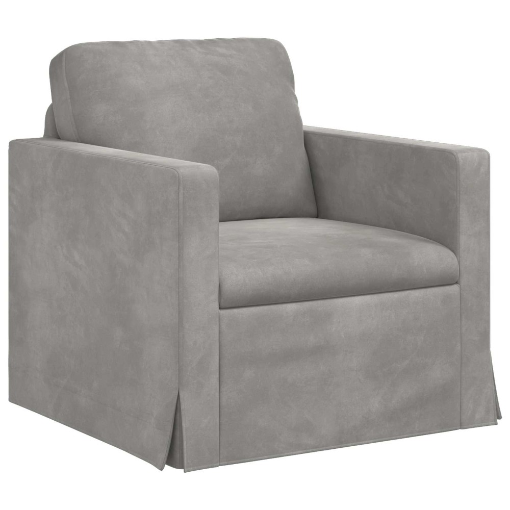 vidaXL Καναπές Ανοιχτό γκρι 78 x 78 x 80 εκ. Βελούδο