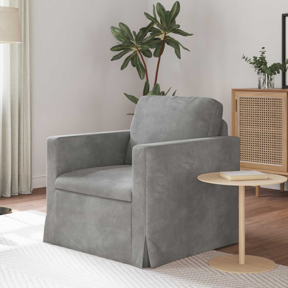 vidaXL Καναπές Ανοιχτό γκρι 78 x 78 x 80 εκ. Βελούδο