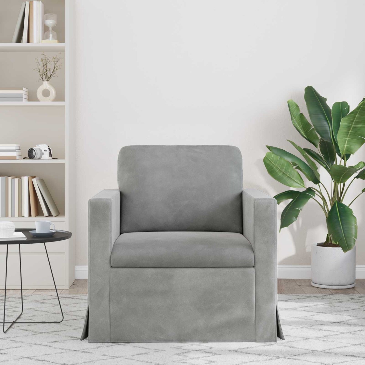 vidaXL Καναπές Ανοιχτό γκρι 78 x 78 x 80 εκ. Βελούδο