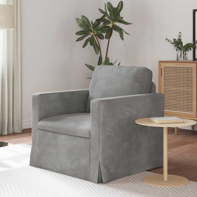 vidaXL Καναπές Ανοιχτό γκρι 78 x 78 x 80 εκ. Βελούδο