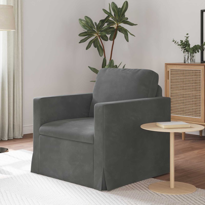 vidaXL Καναπές Σκούρο Γκρι 78 x 78 x 80 εκ. Βελούδο