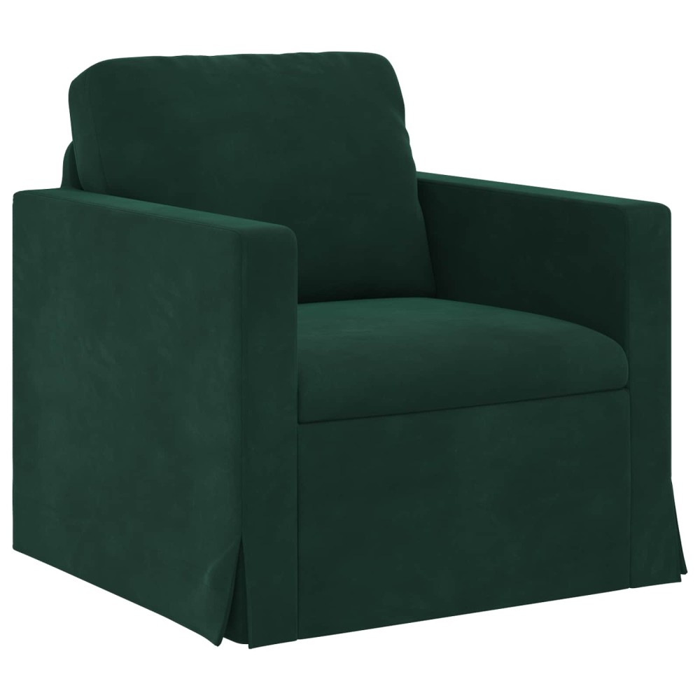 vidaXL Καναπές Σκούρο Πράσινο 78 x 78 x 80 εκ. Βελούδο