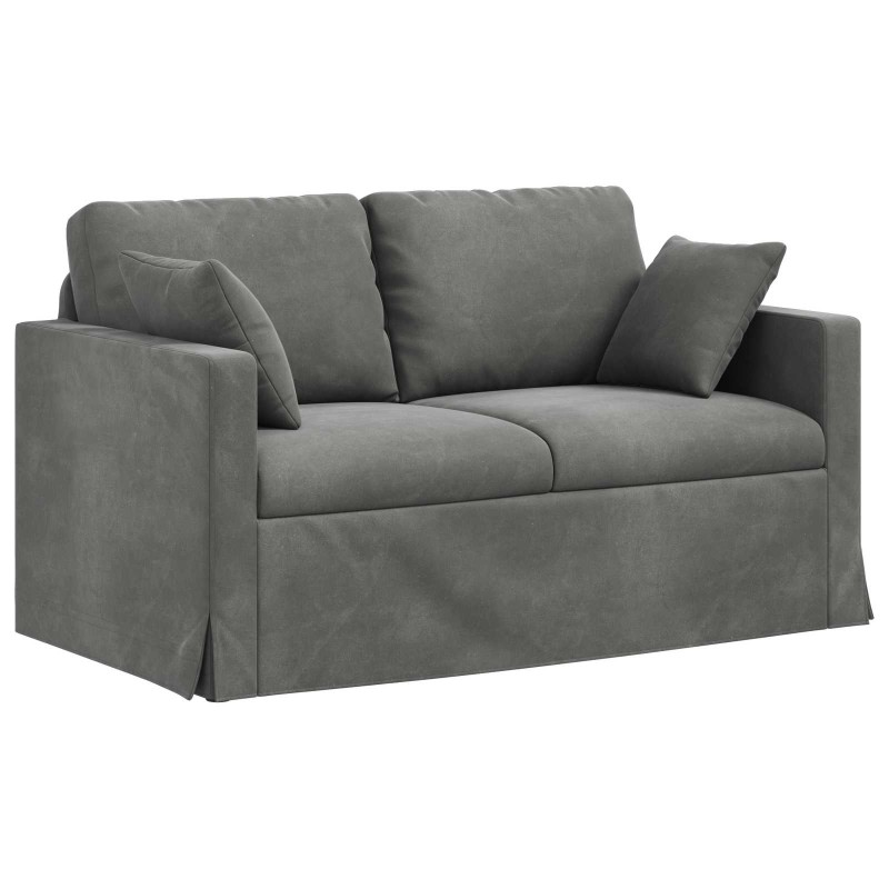vidaXL Καναπές Σκούρο Γκρι 138 x 78 x 80 εκ Βελούδο