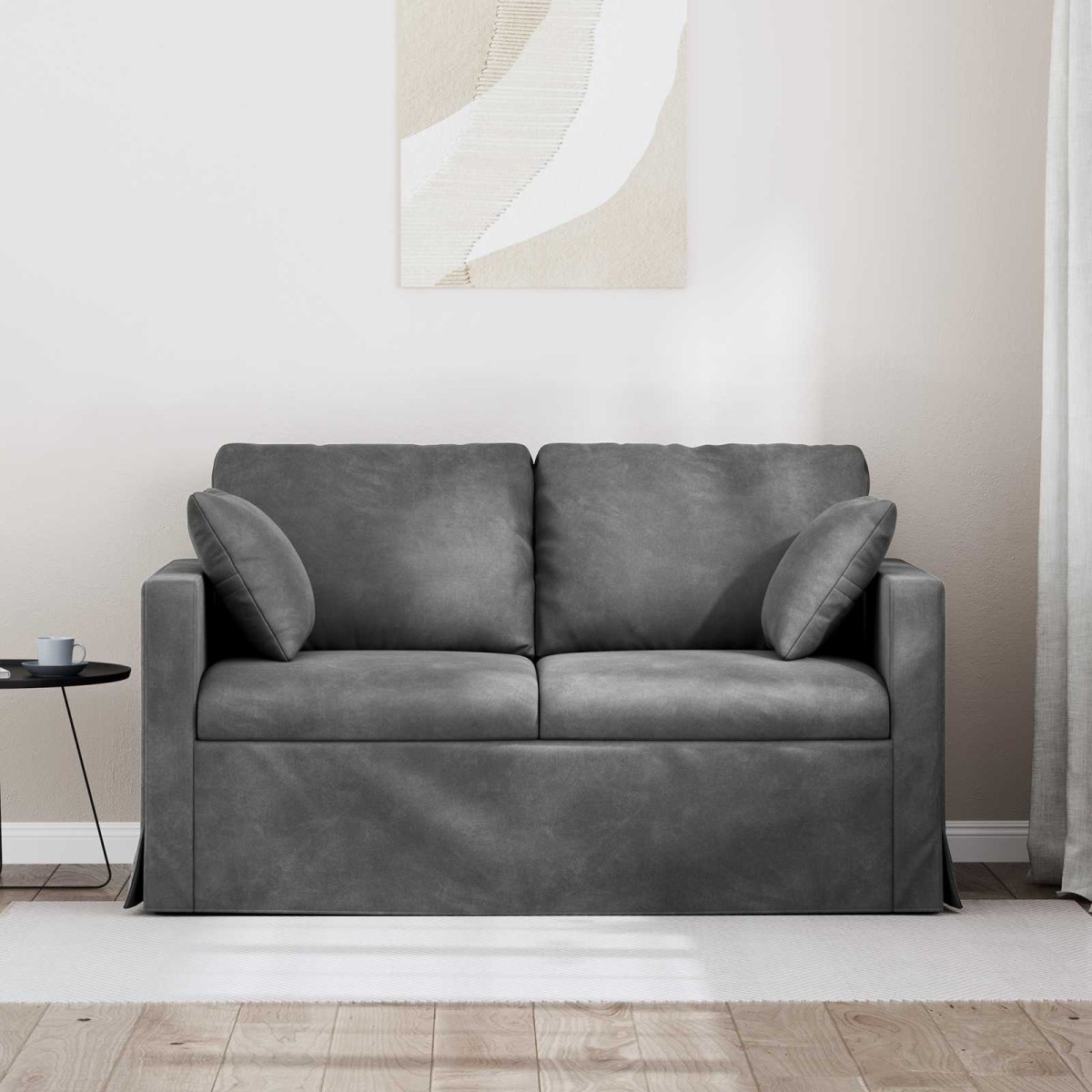 vidaXL Καναπές Σκούρο Γκρι 138 x 78 x 80 εκ Βελούδο