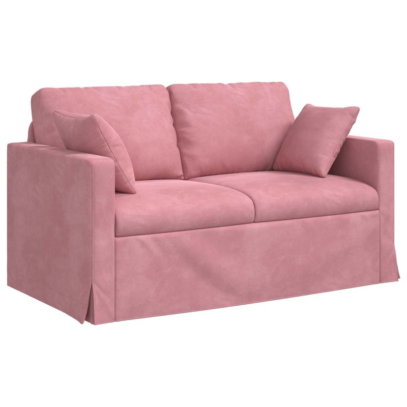 vidaXL Καναπές Ροζ 138 x 78 x 80 εκ Βελούδο