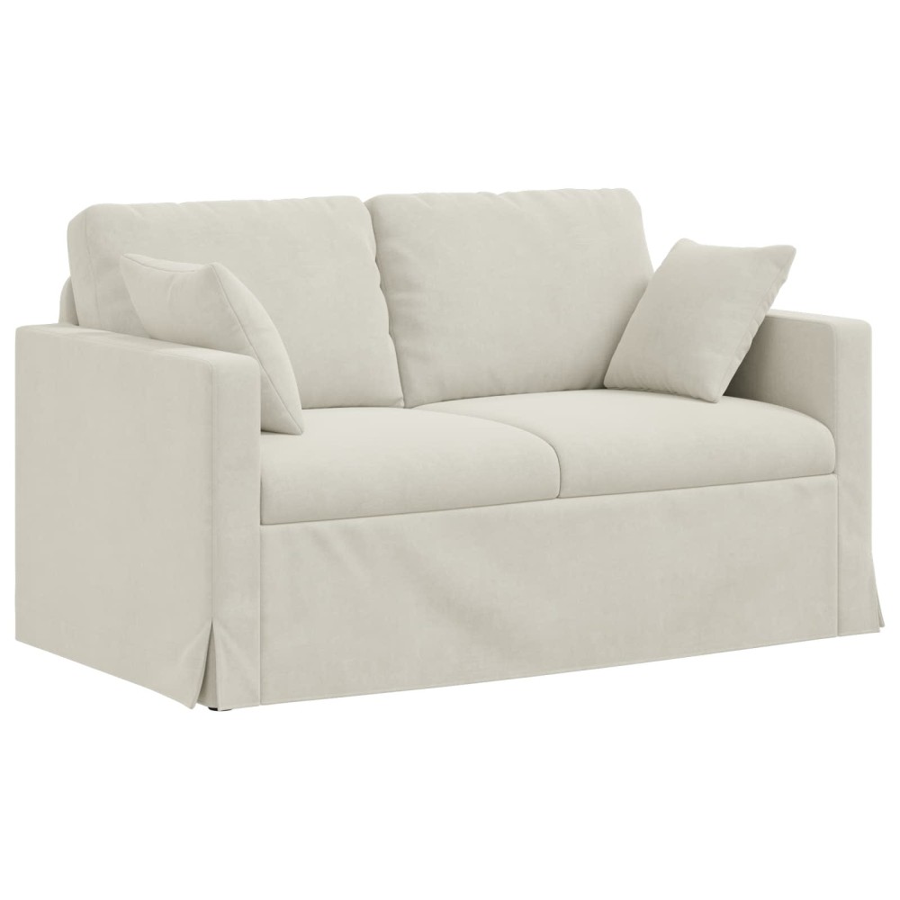 vidaXL Καναπές Κρεμ 138 x 78 x 80 εκ Βελούδο