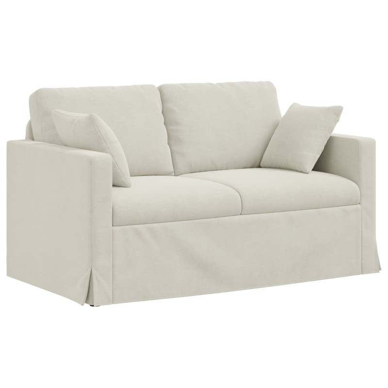 vidaXL Καναπές Κρεμ 138 x 78 x 80 εκ Βελούδο