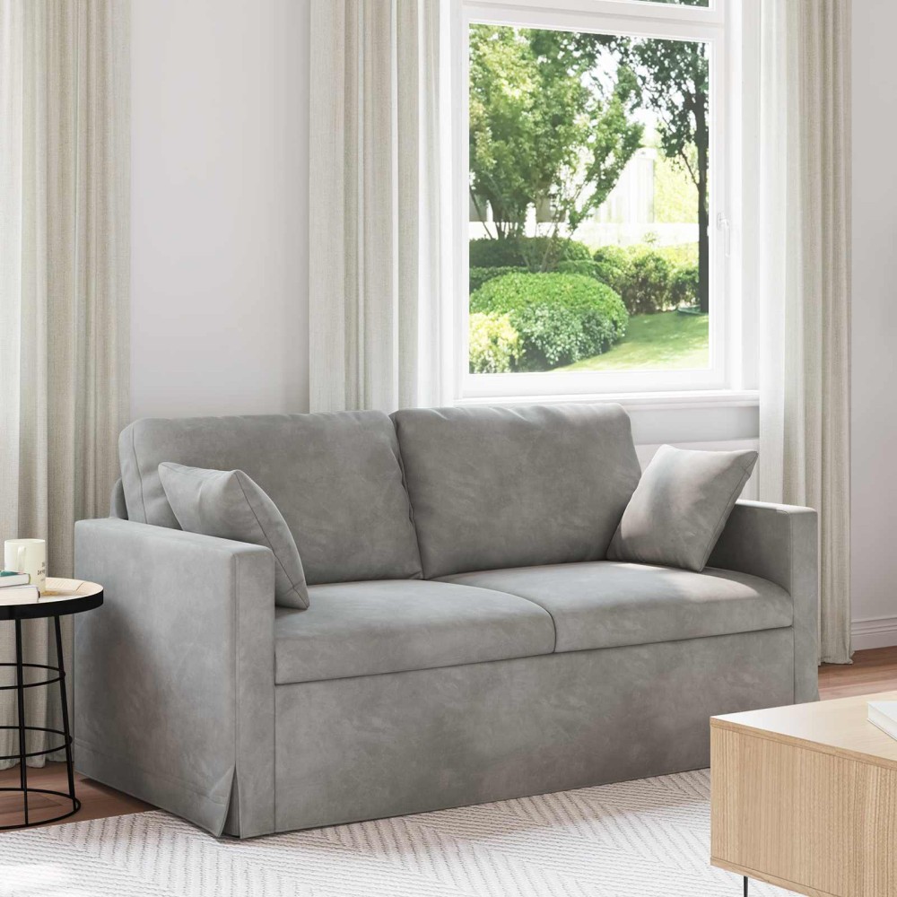 vidaXL Καναπές Ανοιχτό γκρι 158 x 78 x 80 εκ Βελούδο