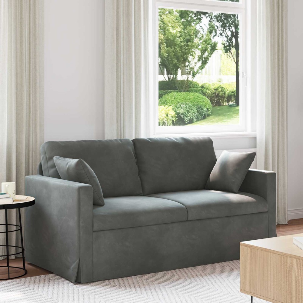 vidaXL Καναπές Σκούρο Γκρι 158 x 78 x 80 εκ Βελούδο