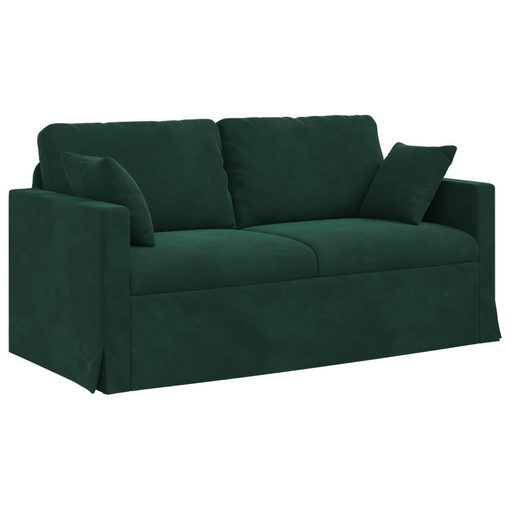 vidaXL Καναπές Σκούρο Πράσινο 158 x 78 x 80 εκ Βελούδο