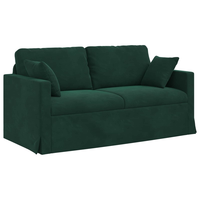 vidaXL Καναπές Σκούρο Πράσινο 158 x 78 x 80 εκ Βελούδο