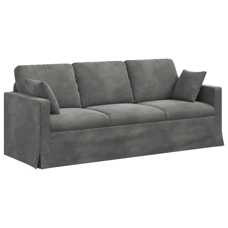 vidaXL Καναπές Σκούρο Γκρι 198 x 78 x 80 εκ Βελούδο