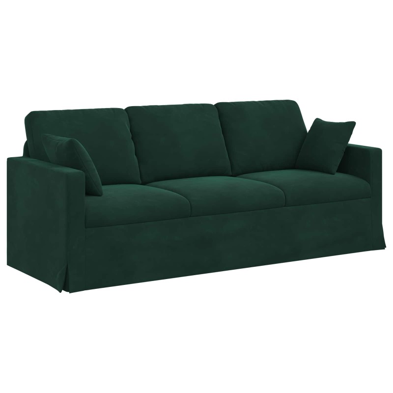 vidaXL Καναπές Σκούρο Πράσινο 198 x 78 x 80 εκ Βελούδο