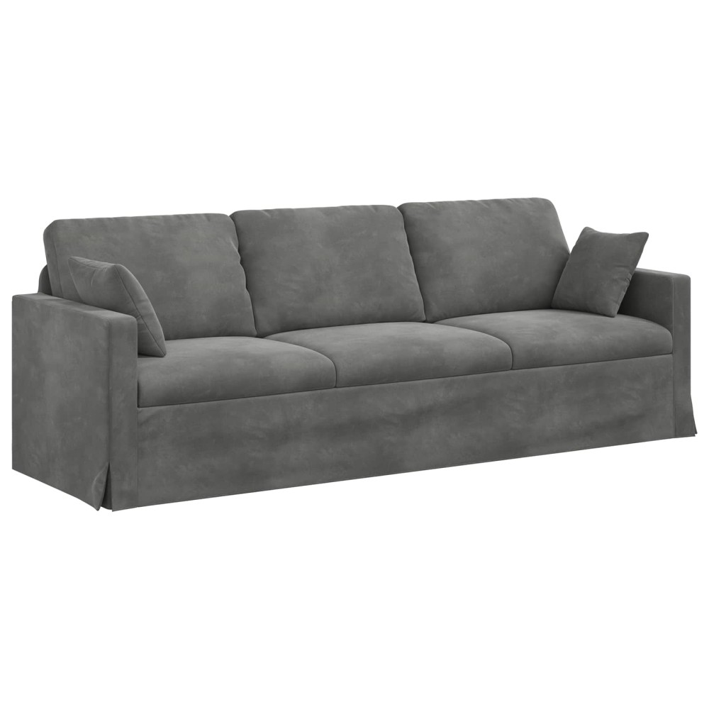 vidaXL Καναπές Σκούρο Γκρι 228 x 78 x 80 εκ Βελούδο