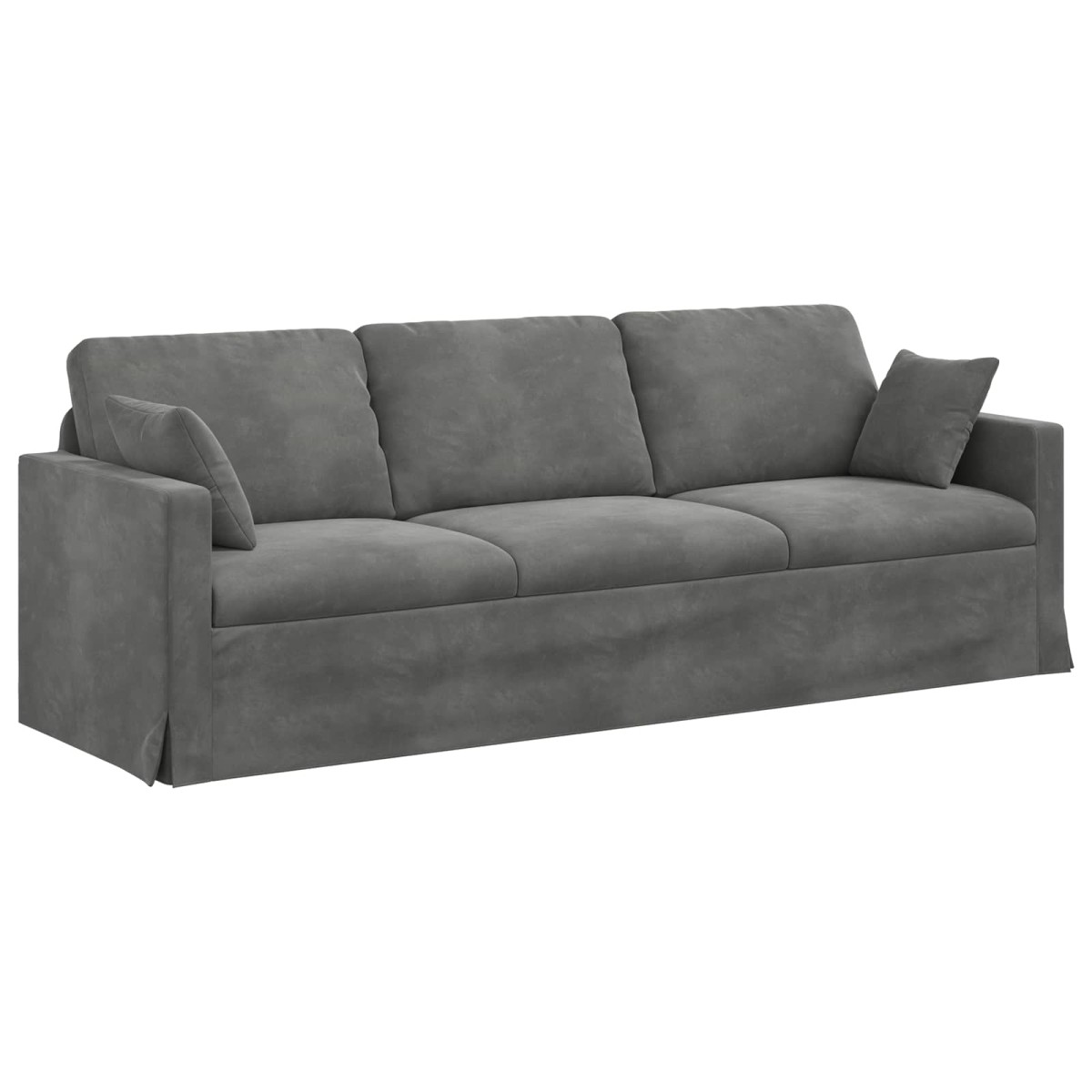 vidaXL Καναπές Σκούρο Γκρι 228 x 78 x 80 εκ Βελούδο