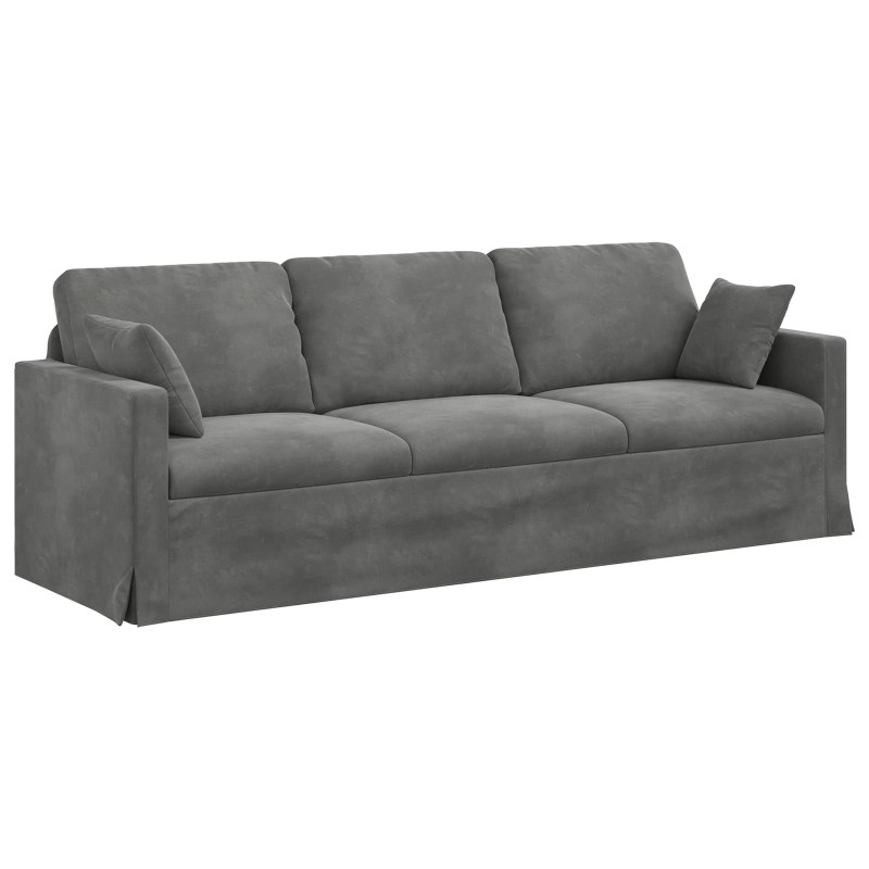 vidaXL Καναπές Σκούρο Γκρι 228 x 78 x 80 εκ Βελούδο
