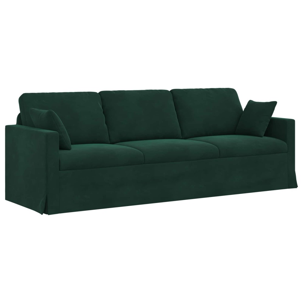 vidaXL Καναπές Σκούρο Πράσινο 228 x 78 x 80 εκ Βελούδο