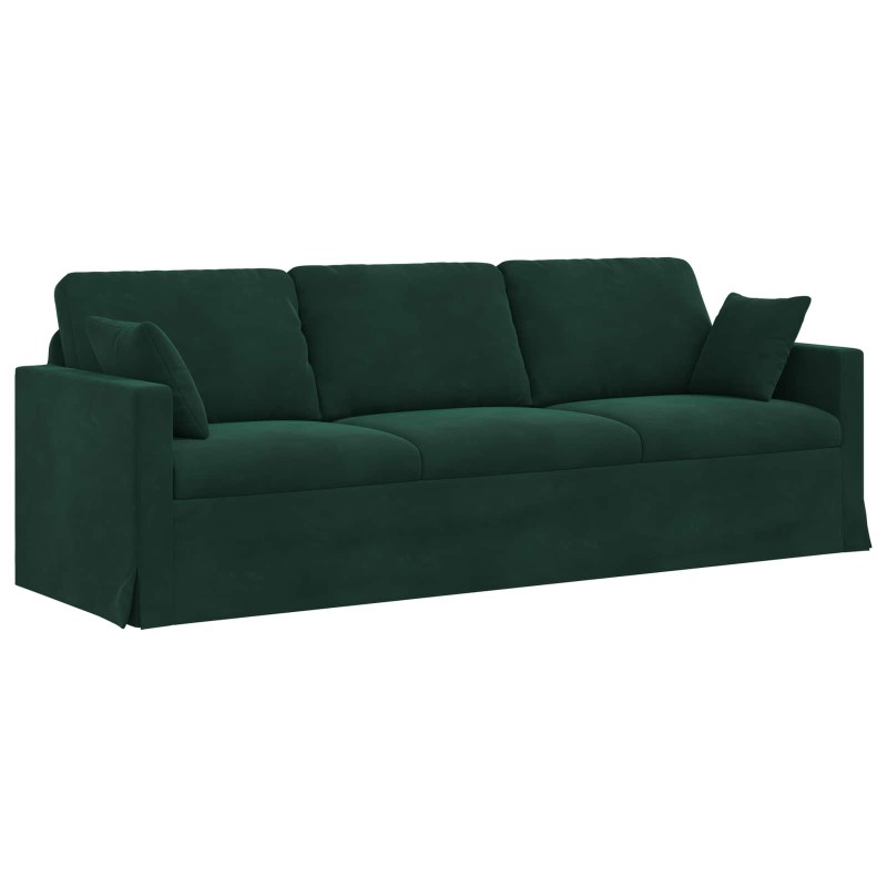 vidaXL Καναπές Σκούρο Πράσινο 228 x 78 x 80 εκ Βελούδο