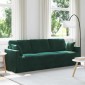 vidaXL Καναπές Σκούρο Πράσινο 228 x 78 x 80 εκ Βελούδο