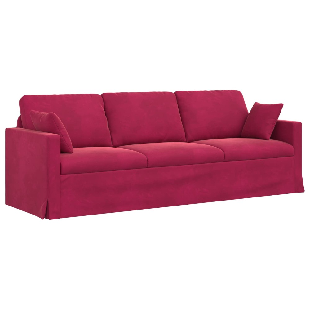 vidaXL Καναπές Κόκκινο 228 x 78 x 80 εκ Βελούδο
