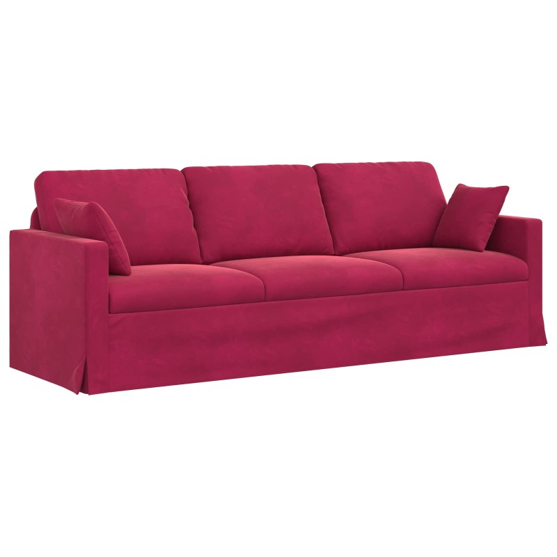 vidaXL Καναπές Κόκκινο 228 x 78 x 80 εκ Βελούδο