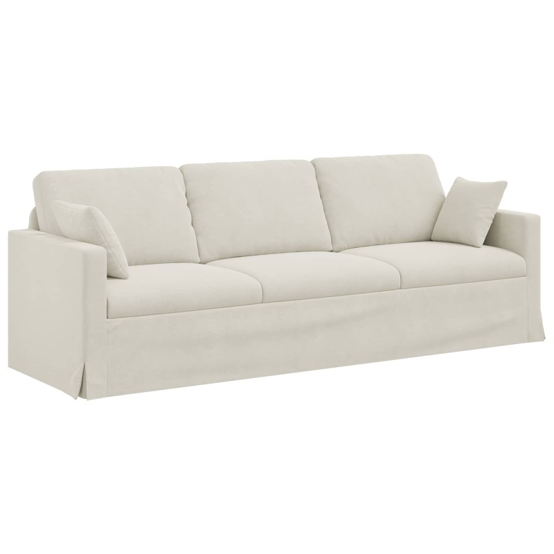 vidaXL Καναπές Κρεμ 228 x 78 x 80 εκ Βελούδο
