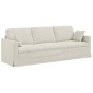 vidaXL Καναπές Κρεμ 228 x 78 x 80 εκ Βελούδο