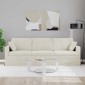 vidaXL Καναπές Κρεμ 228 x 78 x 80 εκ Βελούδο