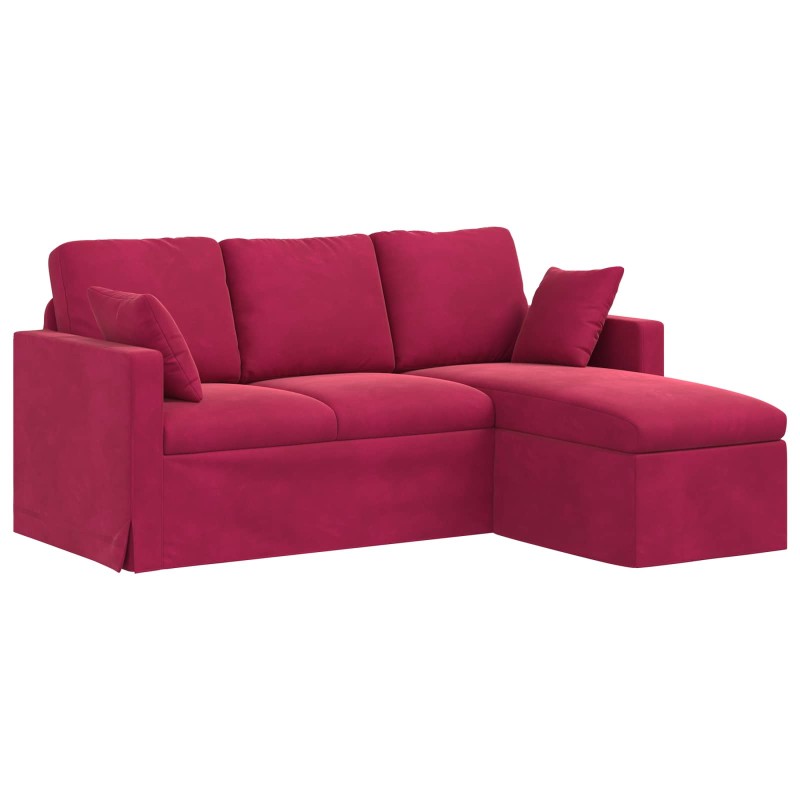 vidaXL Καναπές Κόκκινο 178 x 134 x 80 εκ Βελούδο