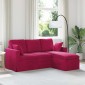 vidaXL Καναπές Κόκκινο 178 x 134 x 80 εκ Βελούδο