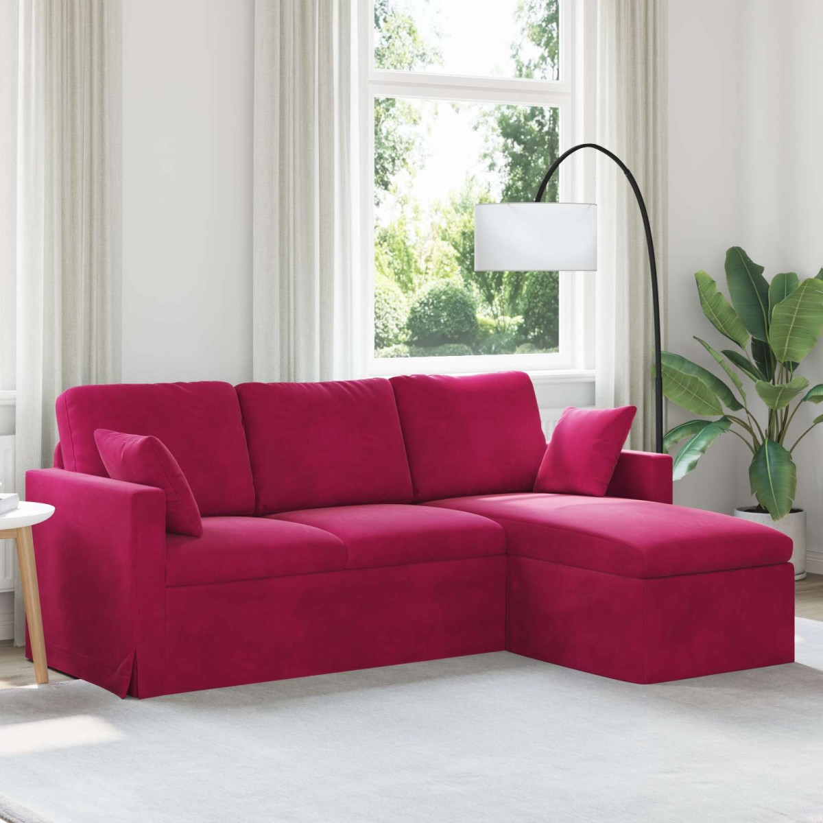 vidaXL Καναπές Κόκκινο 198 x 134 x 80 εκ Βελούδο