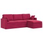 vidaXL Καναπές Κόκκινο 228 x 134 x 80 εκ Βελούδο