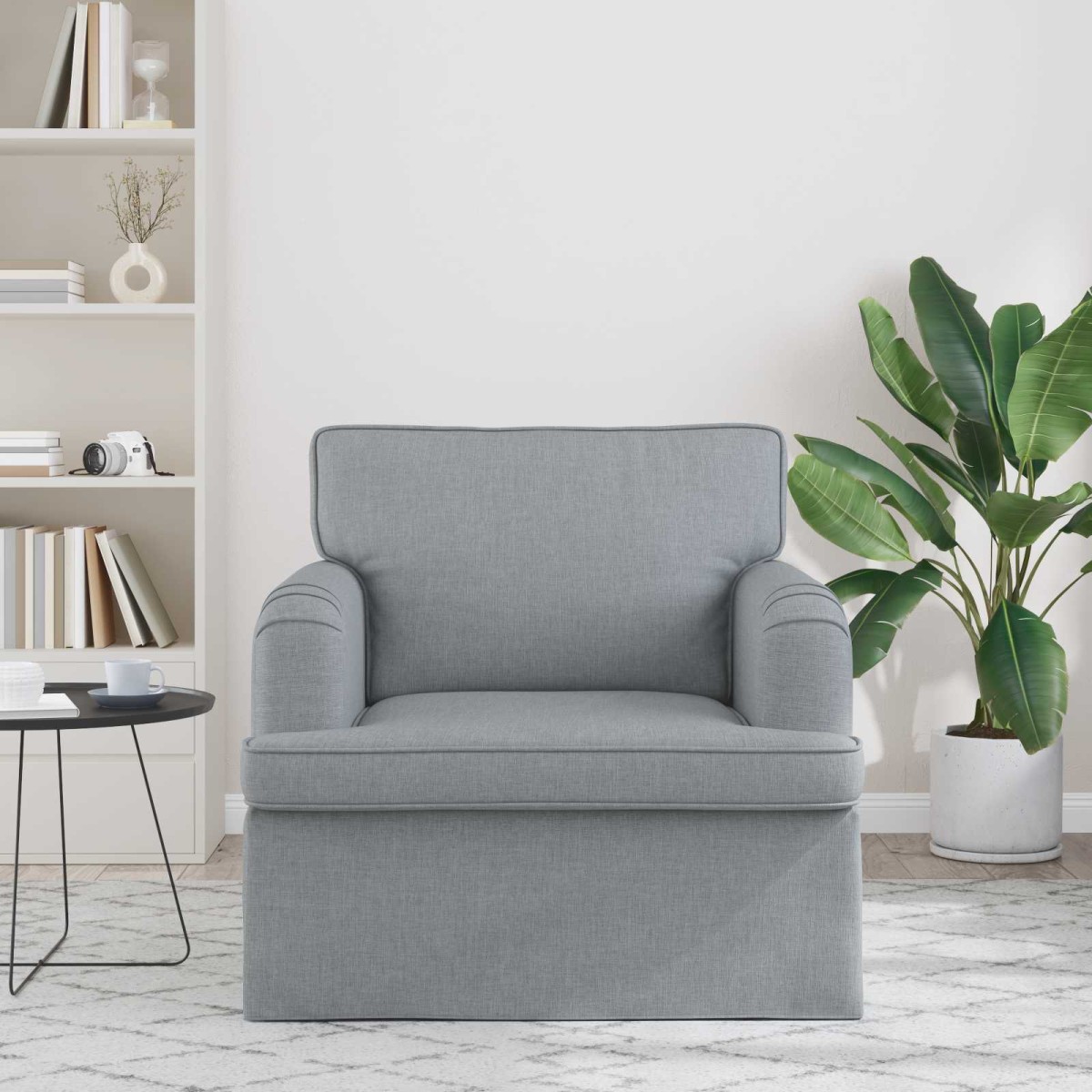 vidaXL Καναπές Ανοιχτό γκρι 84 x 80 x 85 εκ ύφασμα