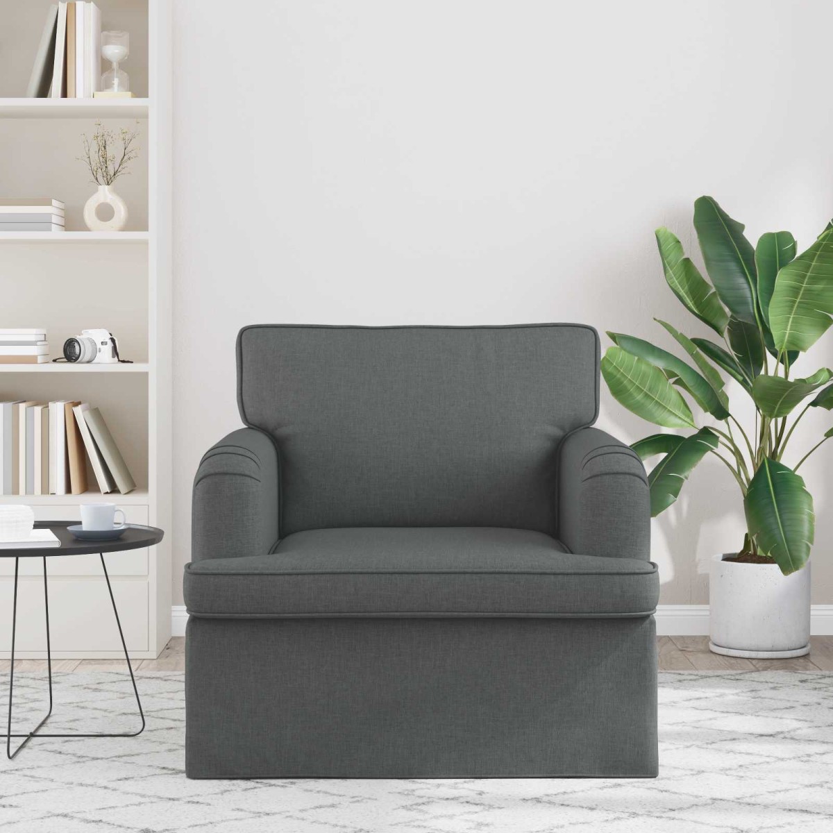 vidaXL Καναπές Σκούρο Γκρι 84 x 80 x 85 εκ ύφασμα