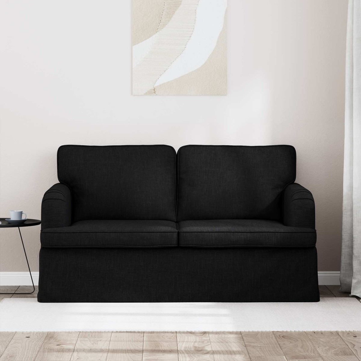 vidaXL Καναπές Μαύρο 144 x 80 x 85 εκ ύφασμα