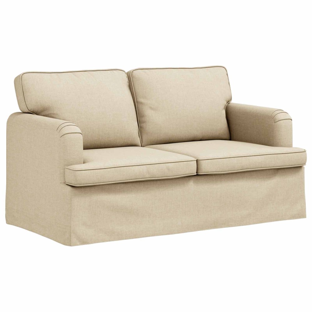 vidaXL Καναπές Κρεμ 144 x 80 x 85 εκ ύφασμα